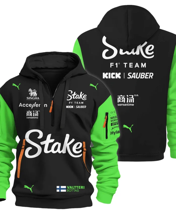 2024 Valtteri Bottas Racing Suit Kick Sauber F1 Hoodie Half Zip BLVAVB130925A4HDF