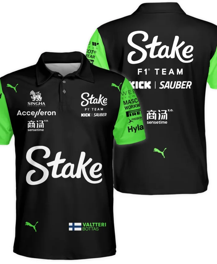 2024 Valtteri Bottas Racing Suit Kick Sauber F1 Polo Shirt BLVAVB130925A4PL