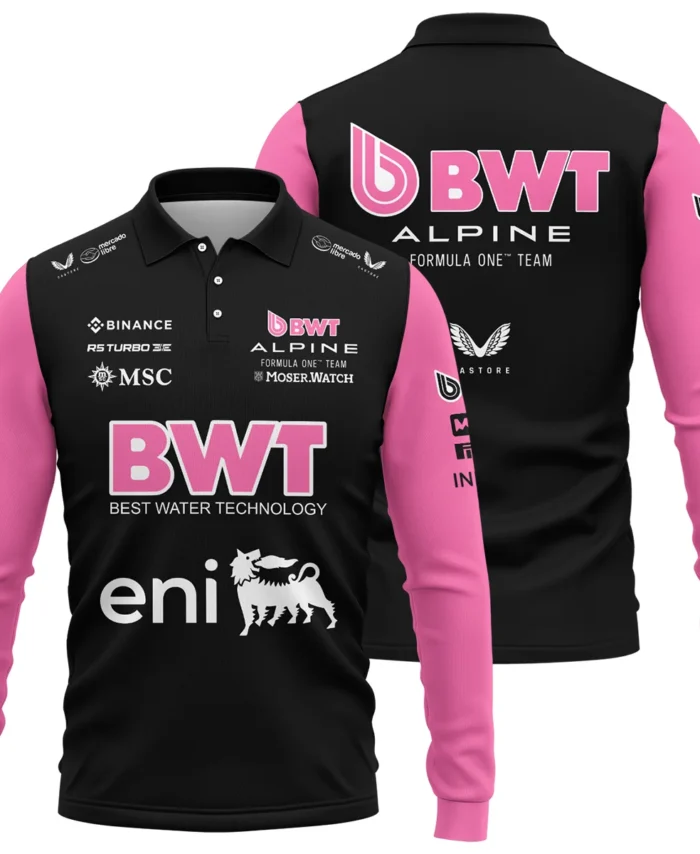 2025 Alpine F1 Team Suit Long Polo Shirt BLVA150725A05ALPLPL