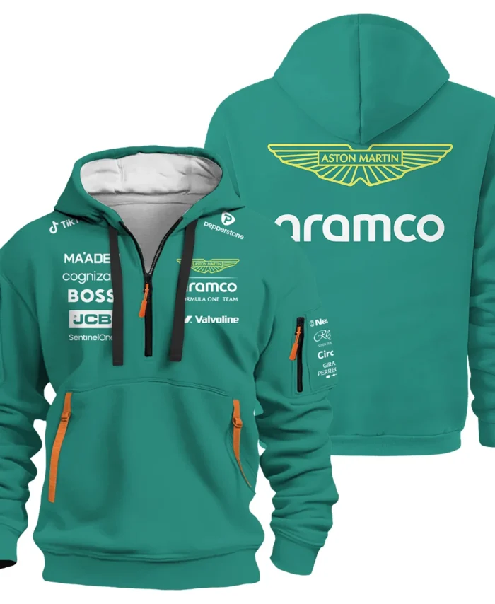 2025 Aston Martin F1 Team Suit Hoodie Half Zipper BLVA120725A01AMHDF