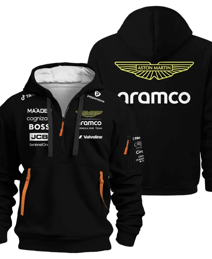 2025 Aston Martin F1 Team Suit Hoodie Half Zipper BLVA120725A02AMHDF