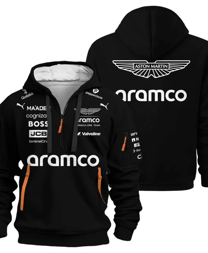 2025 Aston Martin F1 Team Suit Hoodie Half Zipper BLVA120725A05AMHDF