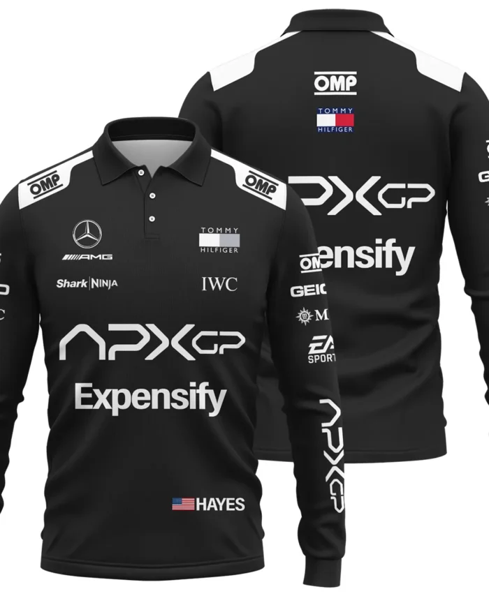 2025 Black Version For Racing Fan Exclusive Long Polo Shirt BLF116625A2LPL