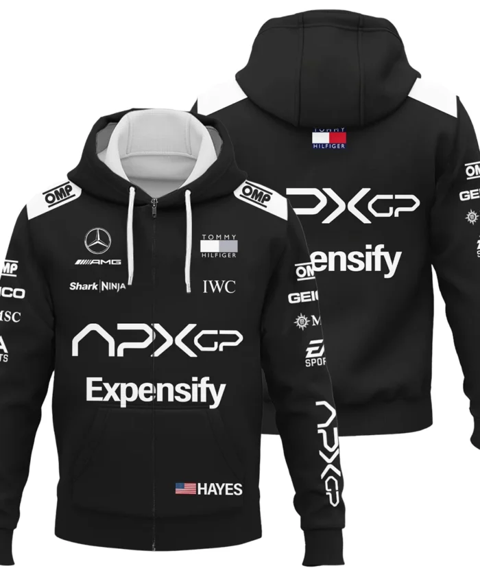 2025 Black Version For Racing Fan Exclusive Zipper Hoodie BLF116625A2ZHD