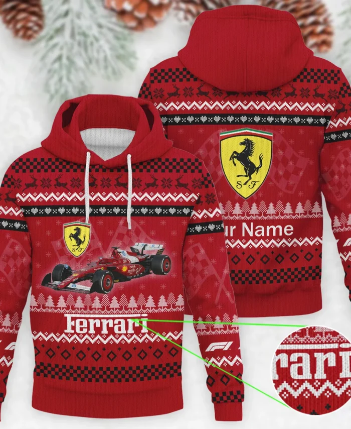 2025 Car Ferrari Formula 1 - Knitted Hoodie BLVAF12209250A22FRR