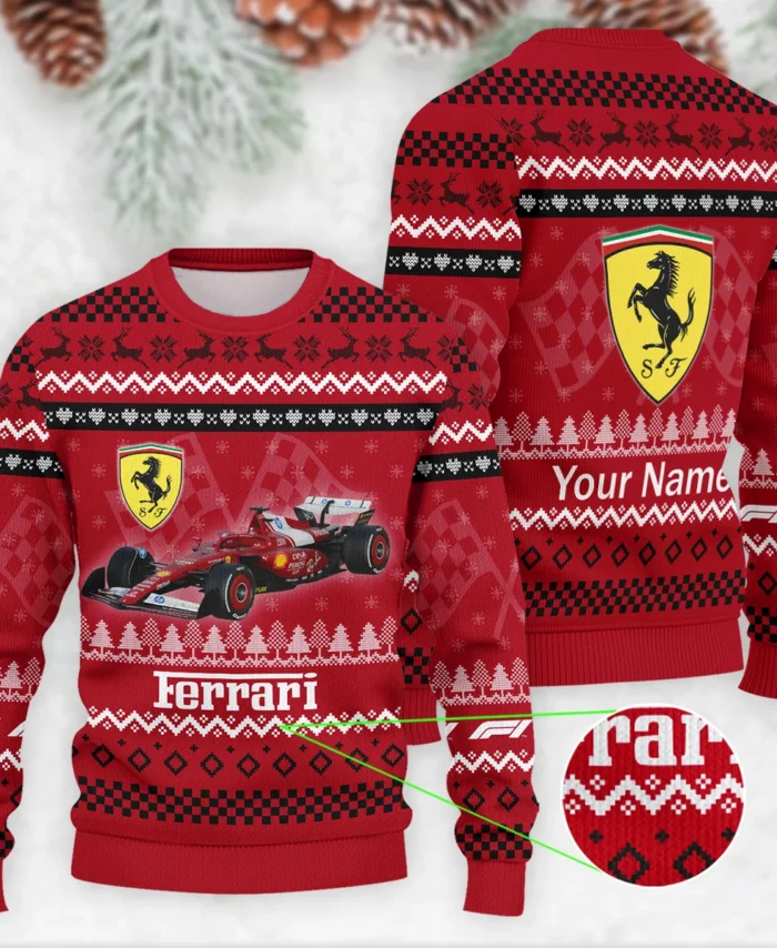 2025 Car Ferrari Formula 1 - Ugly Sweater BLVAF1220925A22FRR