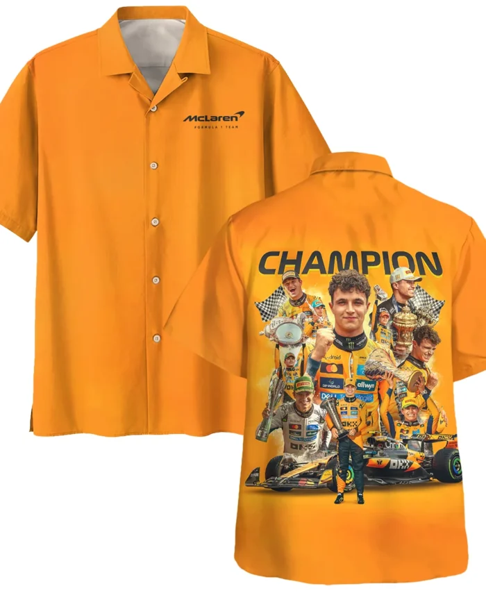 2025 Champion Lando Norris McLaren F1 Team Hawaiian Shirt BLNRWDCA12HW