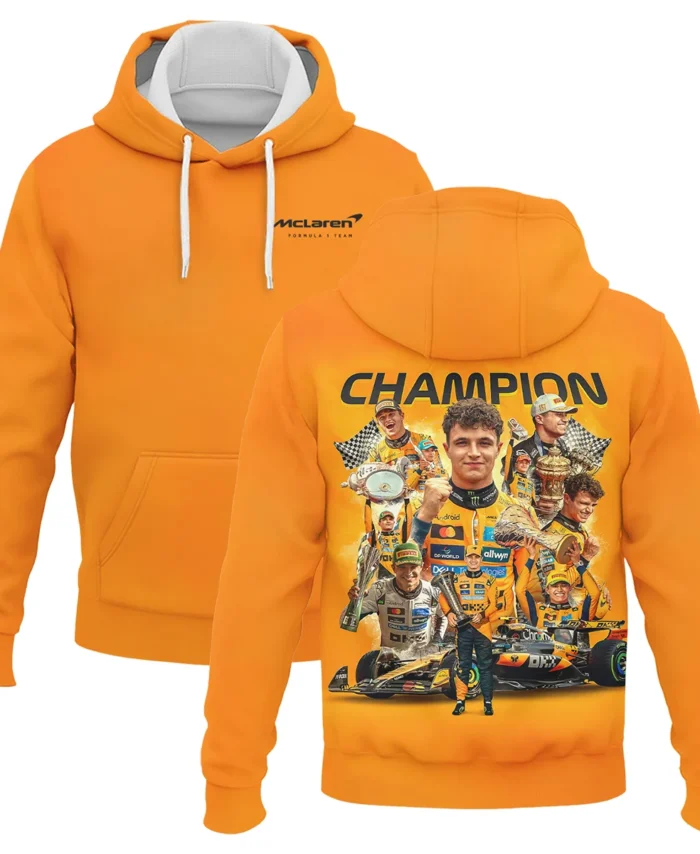 2025 Champion Lando Norris McLaren F1 Team Hoodie BLNRWDCA12HD