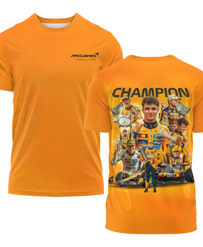 2025 Champion Lando Norris McLaren F1 Team T-Shirt BLNRWDCA12TS