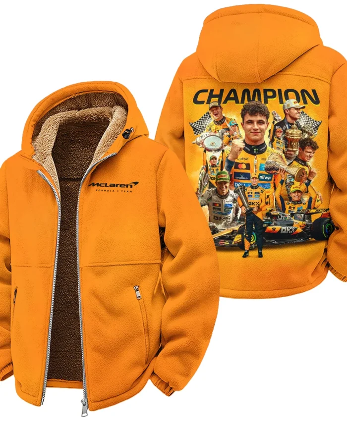 2025 Champion Lando Norris McLaren F1 Team Winter Fleece Jacket BLNRWDCA12WFJ