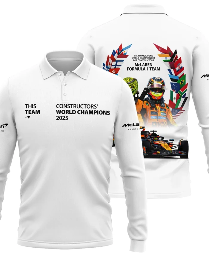 2025 Champions McLaren Formula One Long Polo Shirt BLMCL51025A5LPL