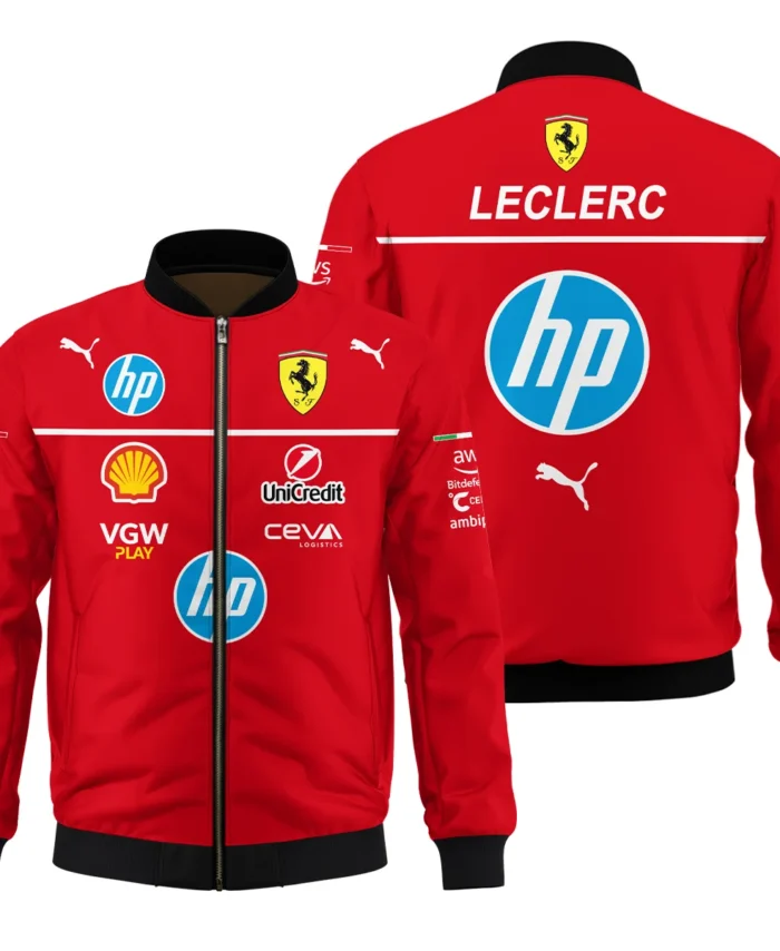 2025 Charles Leclerc Racing Suit Ferrari F1 Bomber BLVACL260825A7BB