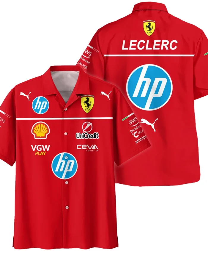2025 Charles Leclerc Racing Suit Ferrari F1 Hawaiian Shirt BLVACL260825A7HW
