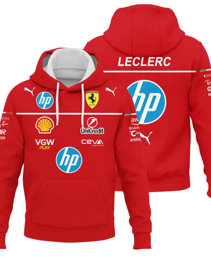2025 Charles Leclerc Racing Suit Ferrari F1 Hoodie BLVACL260825A7HD