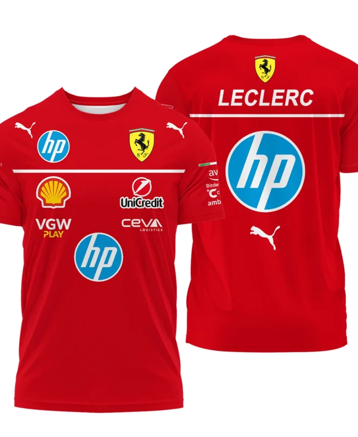 2025 Charles Leclerc Racing Suit Ferrari F1 T-Shirt BLVACL260825A7TS
