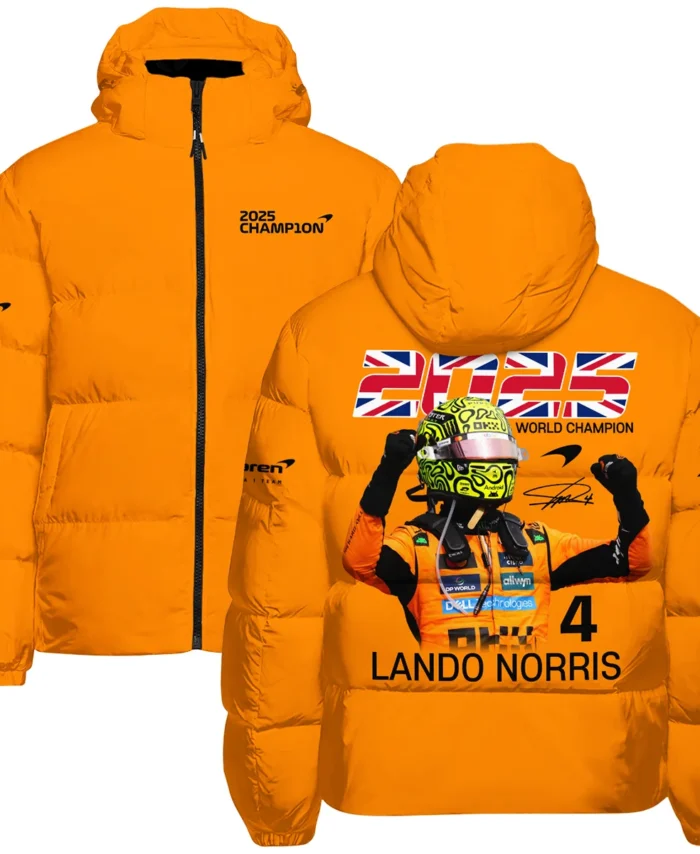 2025 Driver Champion Lando Norris McLaren F1 Team Down & Puffer Jackets BLNRWDCA9HCJ