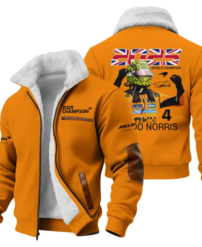 2025 Driver Champion Lando Norris McLaren F1 Team Fleece Jacket BLNRWDCA9FJ