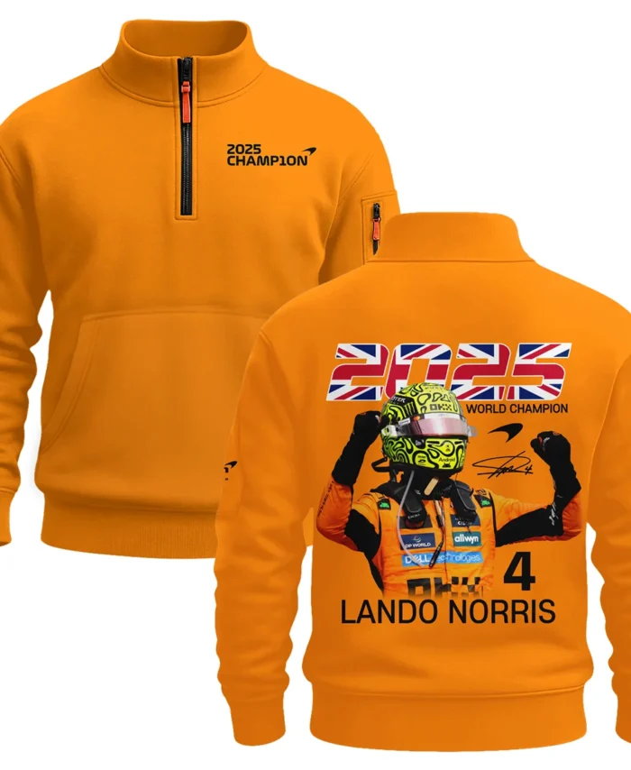 2025 Driver Champion Lando Norris McLaren F1 Team Sweatshirt Zipper BLNRWDCA9SHZ