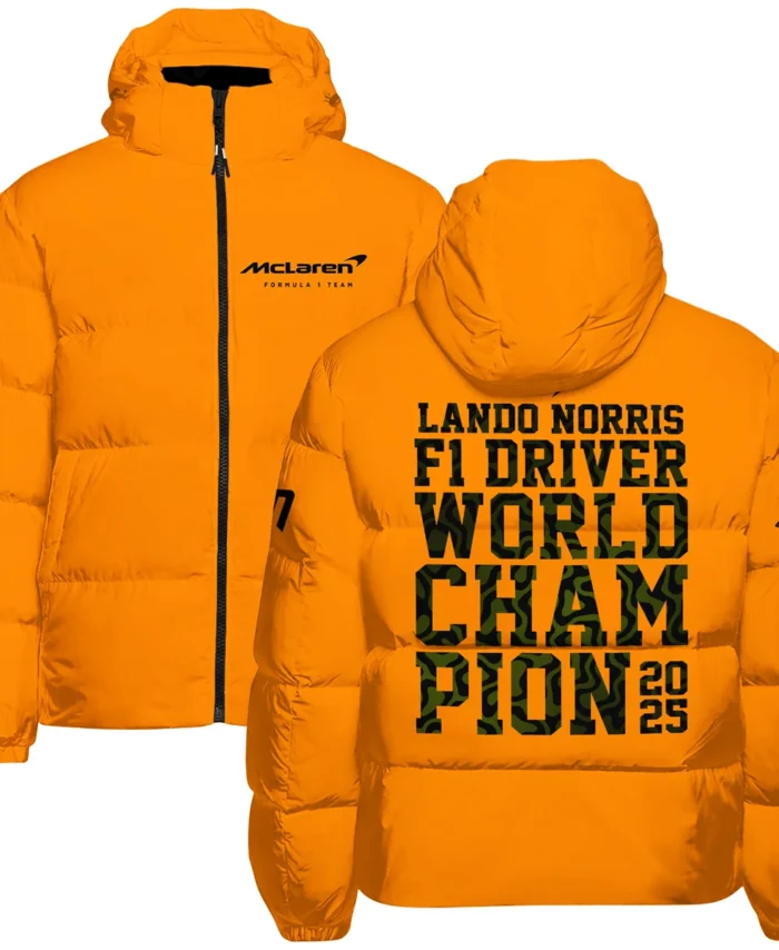 2025 F1 Driver Champion Lando Norris McLaren F1 Team Down & Puffer Jackets BLNRWDCA6HCJ
