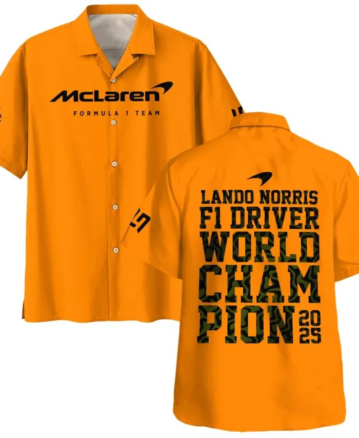 2025 F1 Driver Champion Lando Norris McLaren F1 Team Hawaiian Shirt BLNRWDCA6HW