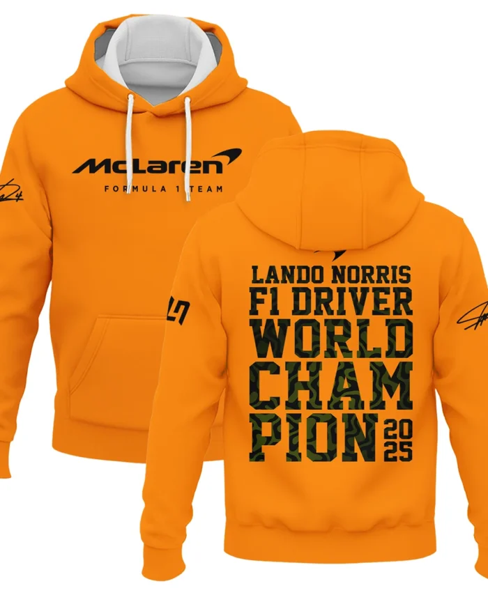 2025 F1 Driver Champion Lando Norris McLaren F1 Team Hoodie BLNRWDCA6HD