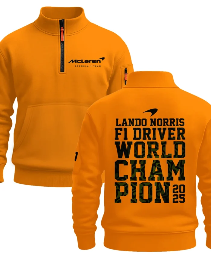 2025 F1 Driver Champion Lando Norris McLaren F1 Team Sweatshirt Zipper BLNRWDCA6SHZ