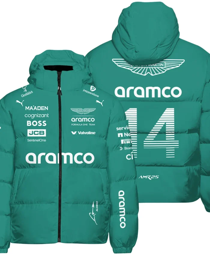 2025 Fernando Alonso Racing Suit Aston Martin F1 Down & Puffer Jackets BLVAFA030925A11HCJ