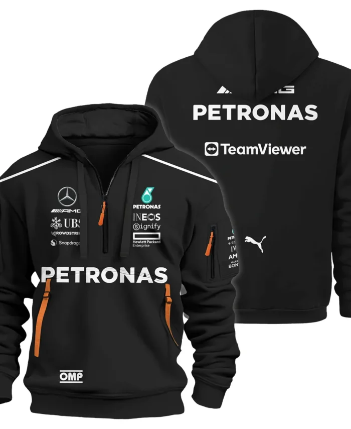 2025 George Russell Racing Suit Mercedes F1 Hoodie Half Zip BLVAGR080925A1HDF