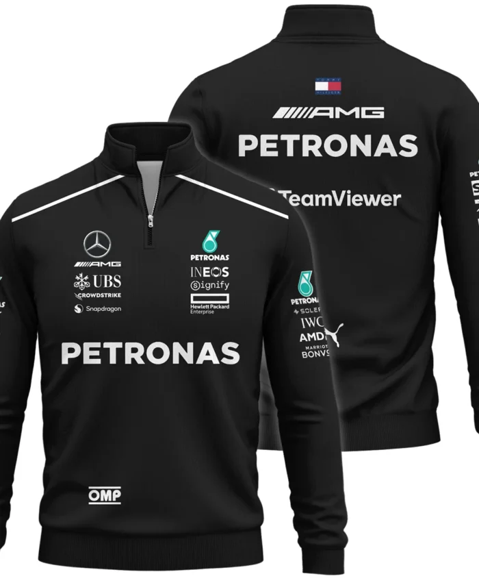 2025 George Russell Racing Suit Mercedes F1 Quarter-Zip Sweatshirt BLVAGR080925A1QZS