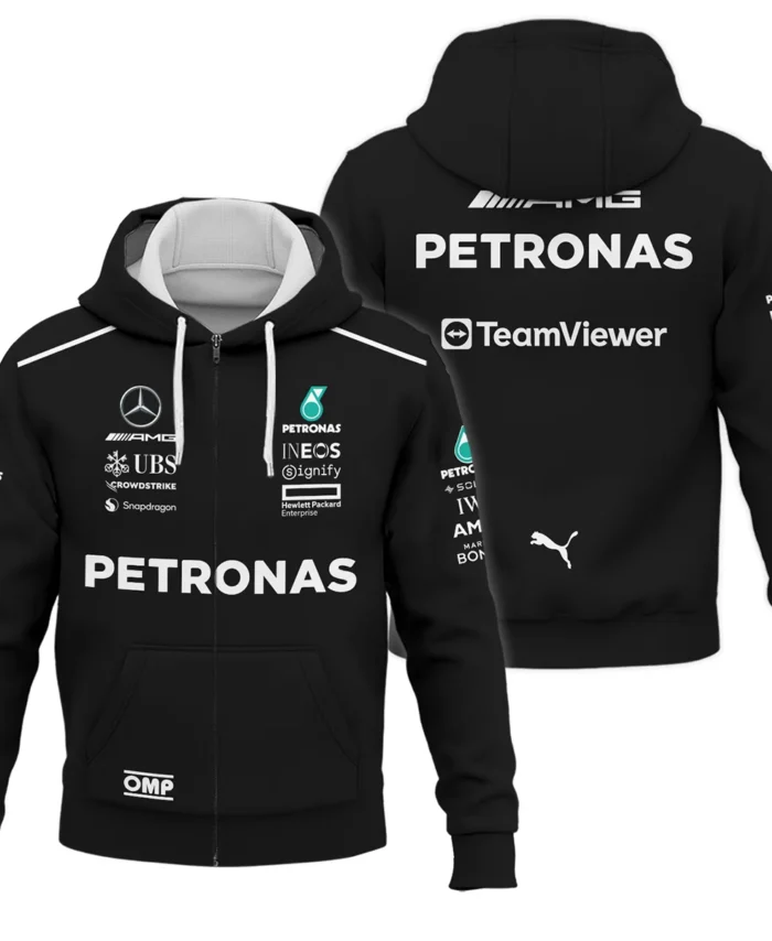 2025 George Russell Racing Suit Mercedes F1 Zipper Hoodie BLVAGR080925A1ZHD