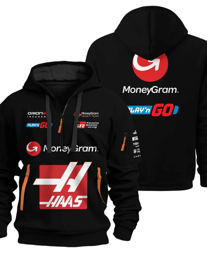2025 Haas F1 Race Suit Hoodie Half Zipper BLVA150725A03HAASHDF