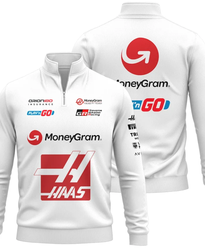2025 Haas F1 Race Suit Quarter-Zip Sweatshirt BLVA150725HAAS04QZS