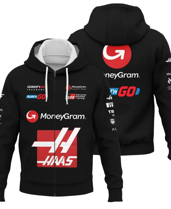 2025 Haas F1 Race Suit Zipper Hoodie BLVA150725A03HAASZHD