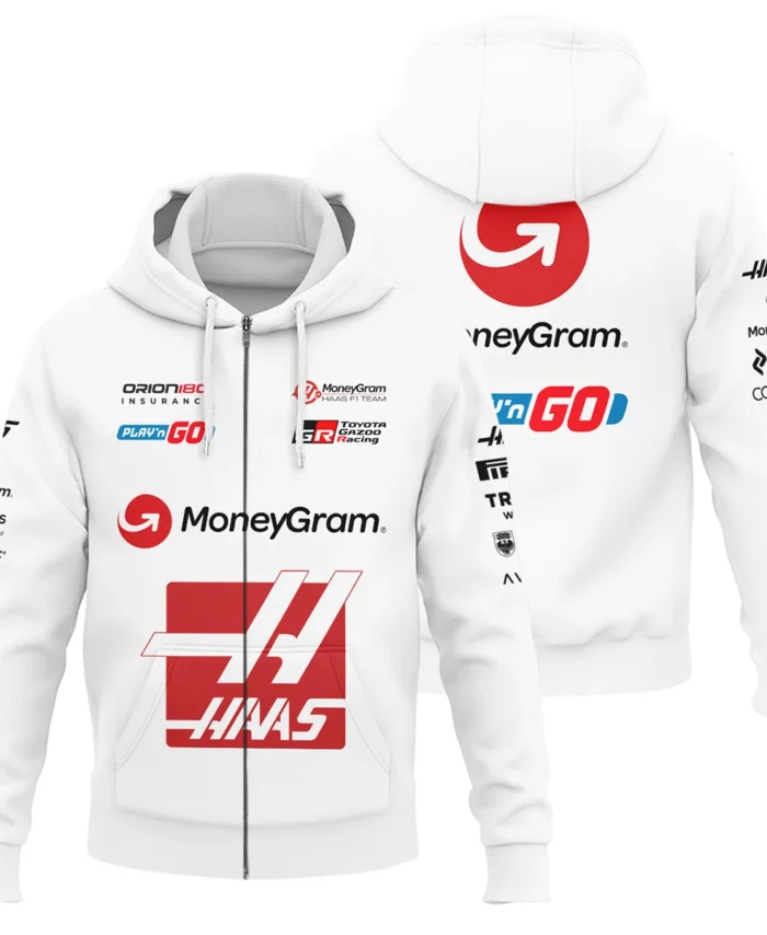 2025 Haas F1 Race Suit Zipper Hoodie BLVA150725HAAS04ZHD