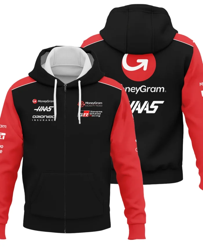 2025 Haas F1 Team Suit Zipper Hoodie BLVA150725A01HAASZHD