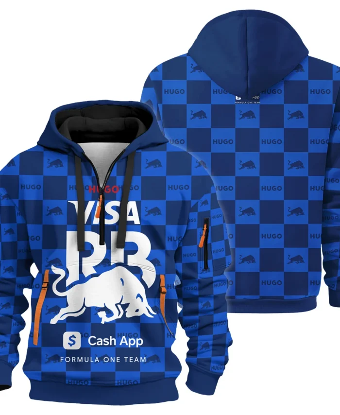 2025 Hugo Soccer Style Racing Bulls F1 Hoodie Half Zip BLVA021225RCBHDF