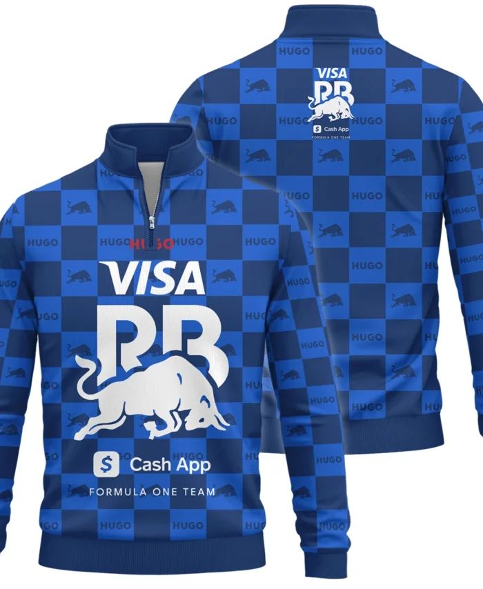 2025 Hugo Soccer Style Racing Bulls F1 Quarter-Zip Sweatshirt BLVA021225RCBQZS