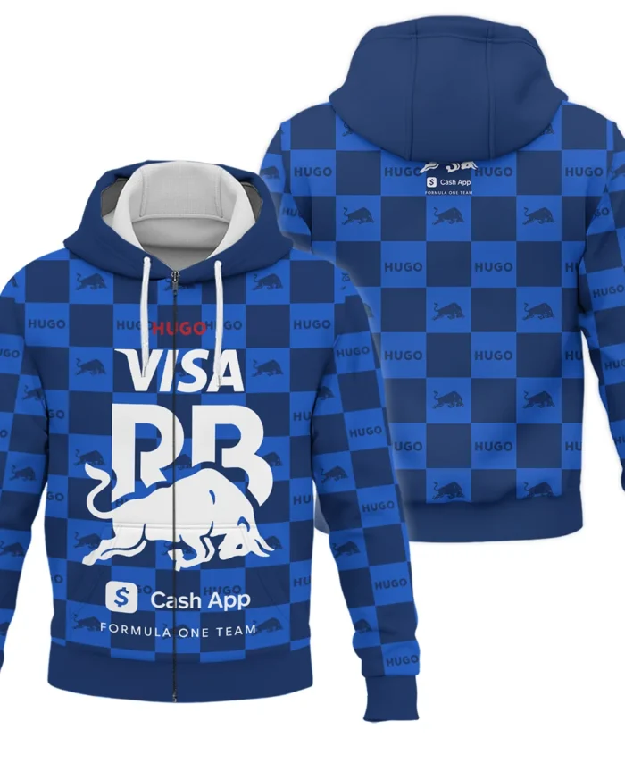2025 Hugo Soccer Style Racing Bulls F1 Zipper Hoodie BLVA021225RCBZHD