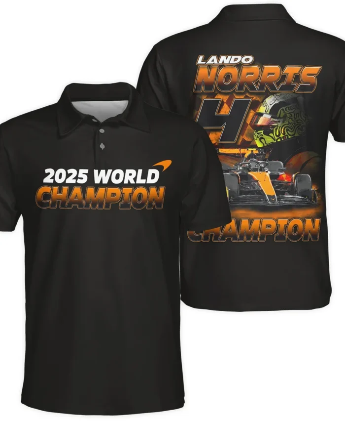 2025 Lando Norris 4 World Champion McLaren F1 Team Polo Shirt BLNRWDCA8PL