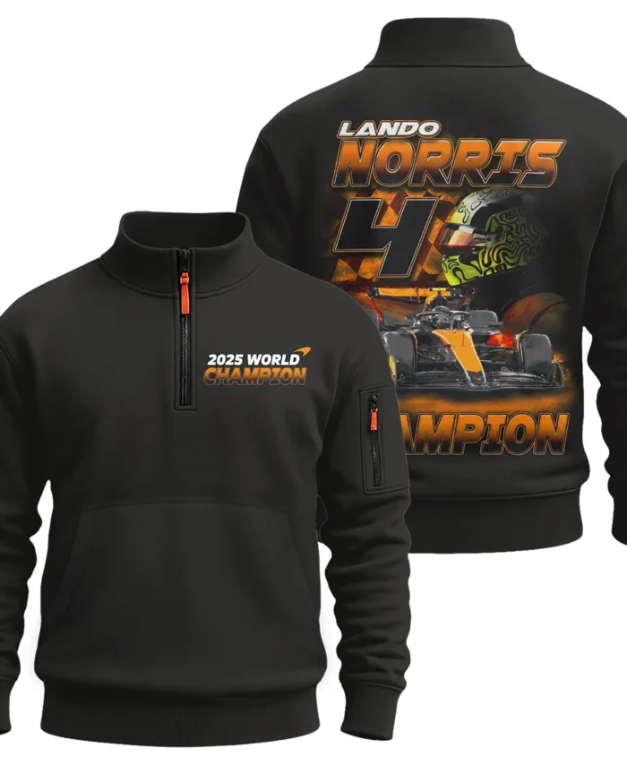 2025 Lando Norris 4 World Champion McLaren F1 Team Sweatshirt Zipper BLNRWDCA8SHZ