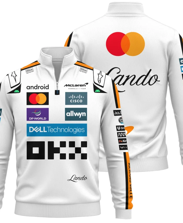 2025 Lando Norris Racing Suit McLaren F1 Quarter-Zip Sweatshirt BLVALN120825A4QZS