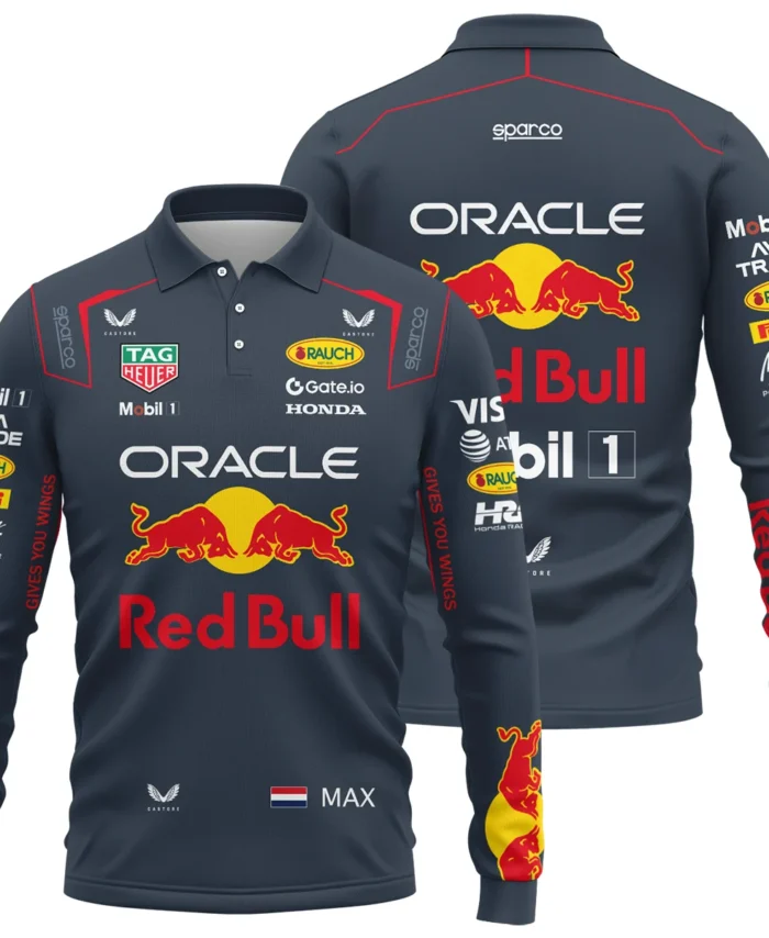 2025 Max Verstappen Racing Suit Red Bull Racing F1 Long Polo Shirt BLVAMV281125A2LPL