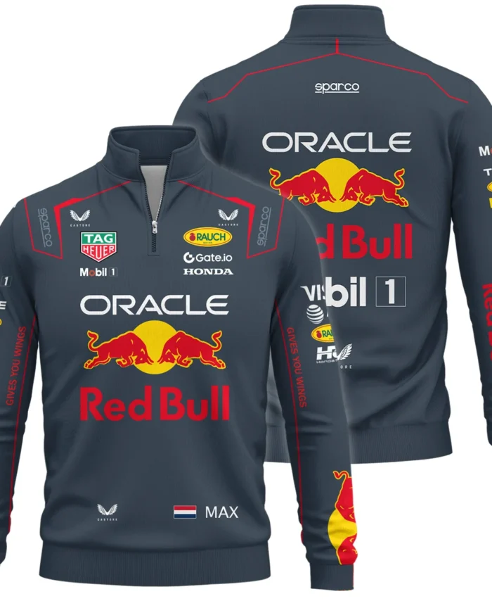 2025 Max Verstappen Racing Suit Red Bull Racing F1 Quarter-Zip Sweatshirt BLVAMV281125A2QZS