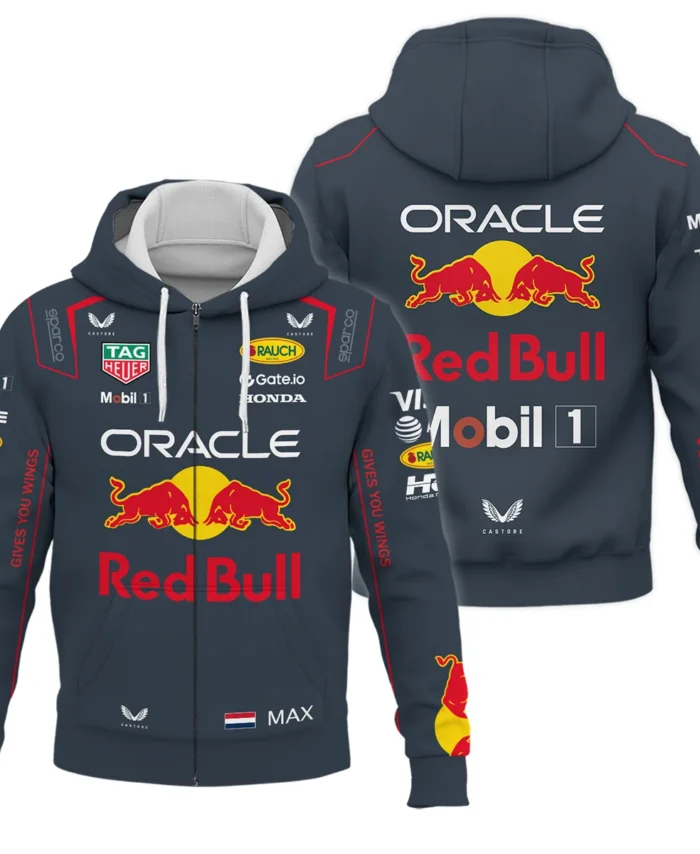 2025 Max Verstappen Racing Suit Red Bull Racing F1 Zipper Hoodie BLVAMV281125A2ZHD