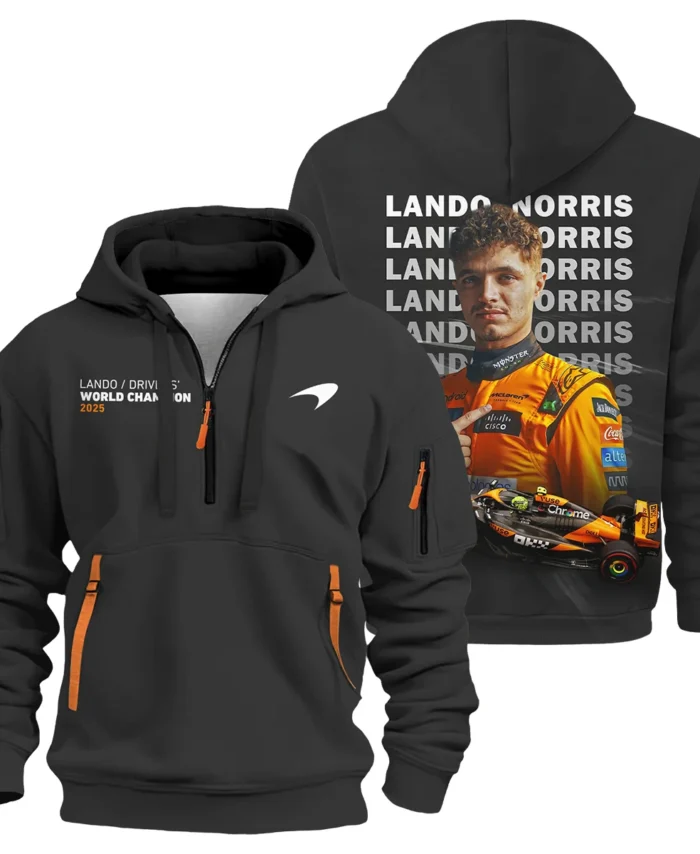 2025 MCL39 Champion Lando Norris McLaren F1 Team Hoodie Half Zip BLNRWDCA13HDF