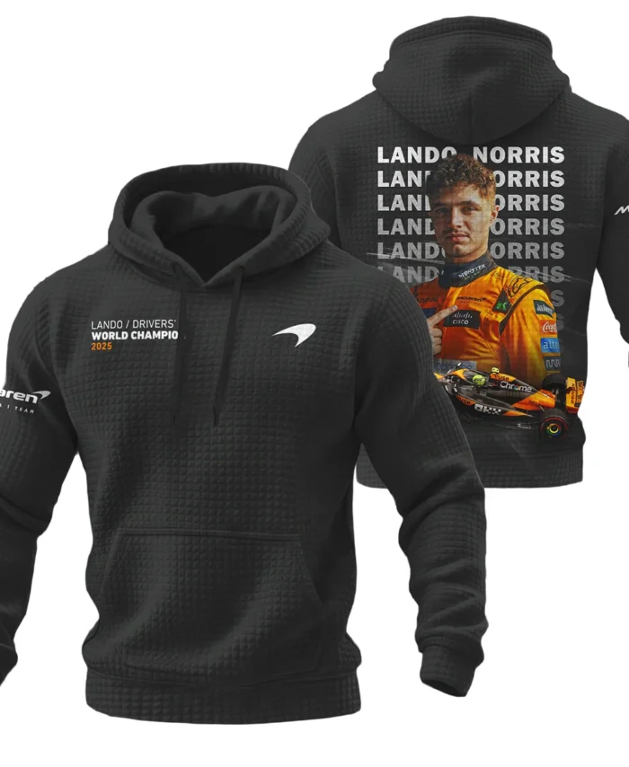2025 MCL39 Champion Lando Norris McLaren F1 Team Hoodie Quilted Waffle BLNRWDCA13HQW