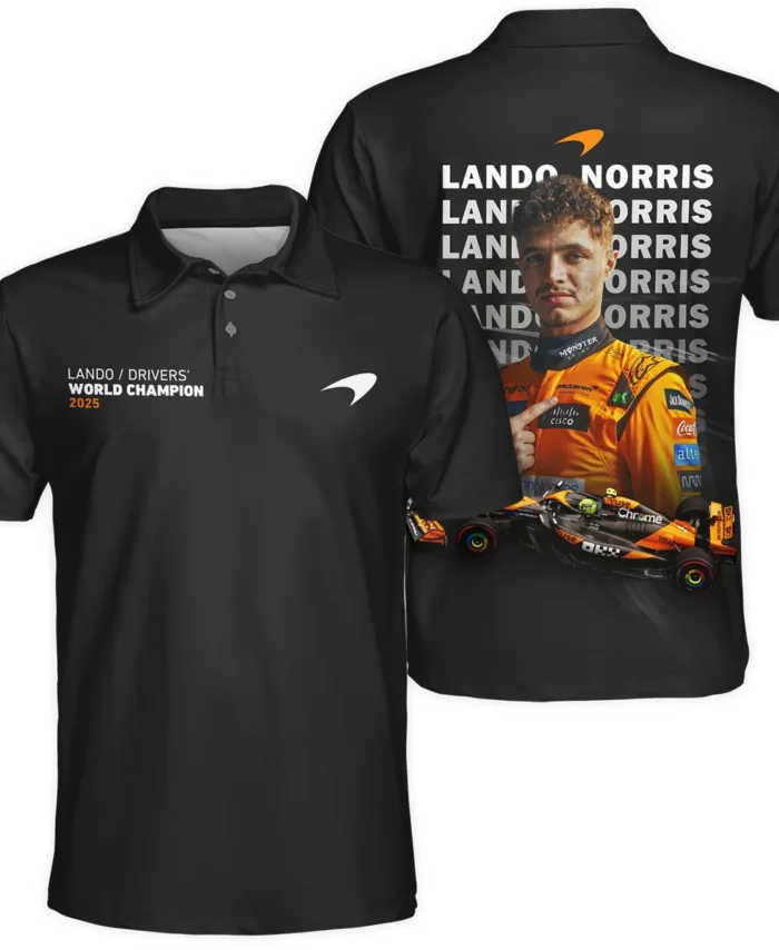2025 MCL39 Champion Lando Norris McLaren F1 Team Polo Shirt BLNRWDCA13PL