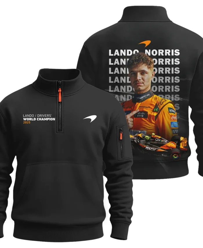 2025 MCL39 Champion Lando Norris McLaren F1 Team Sweatshirt Zipper BLNRWDCA13SHZ