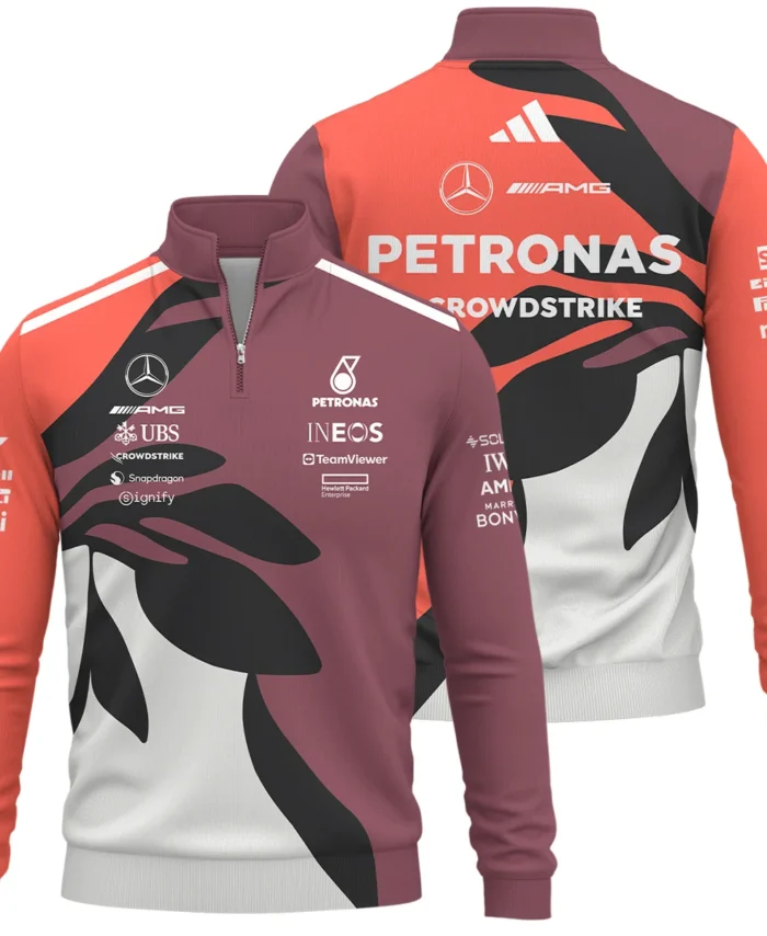 2025 Miami Floral Mercedes-AMG Petronas F1 Quarter-Zip Sweatshirt All Over Prints BLMER6525A3QTZ