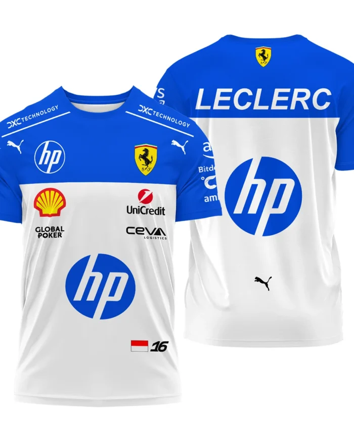 2025 Miami GP Charles Leclerc Racing Suit Renault F1 T-Shirt BLVACL260825A1TS